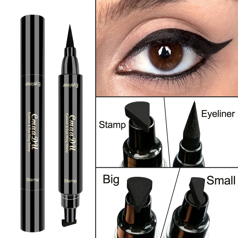 1 Stück schwarzer Flügel-Stempel, flüssiger Eyeliner, einfache Katzenaugen-Schablone, Make-up-Werkzeug, wischfest, Vamp-Flügel, langlebig, wasserdicht, schweißhemmend