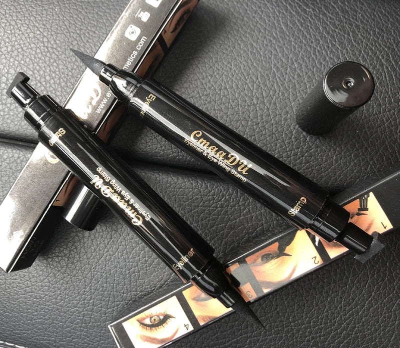 1 Stück schwarzer Flügel-Stempel, flüssiger Eyeliner, einfache Katzenaugen-Schablone, Make-up-Werkzeug, wischfest, Vamp-Flügel, langlebig, wasserdicht, schweißhemmend