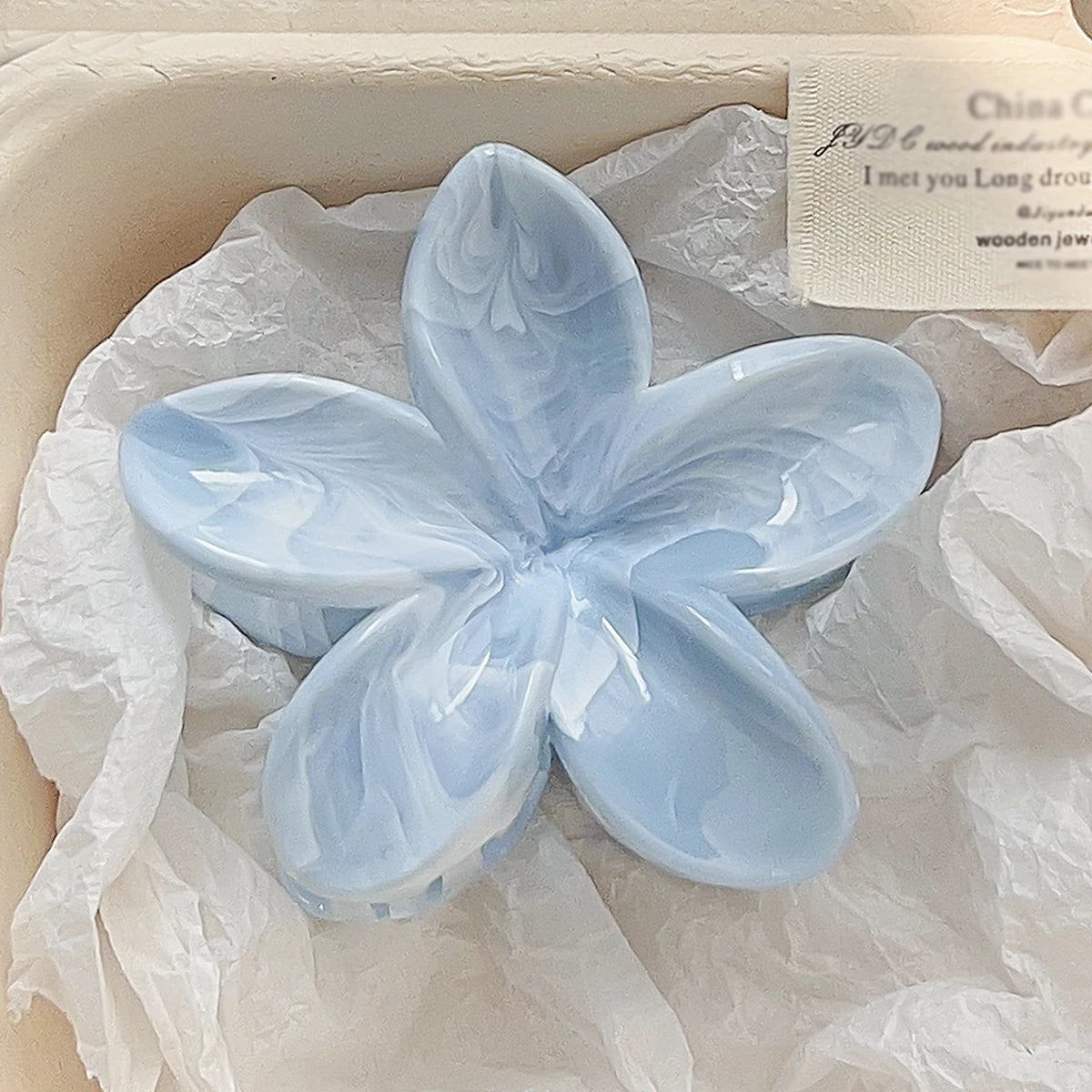 Hawaiianische Blumenkrallenklammern für Frauen, Blumen-Haarklammern mit Marmorader für dünnes Haar, süßer Strand-Haarschmuck