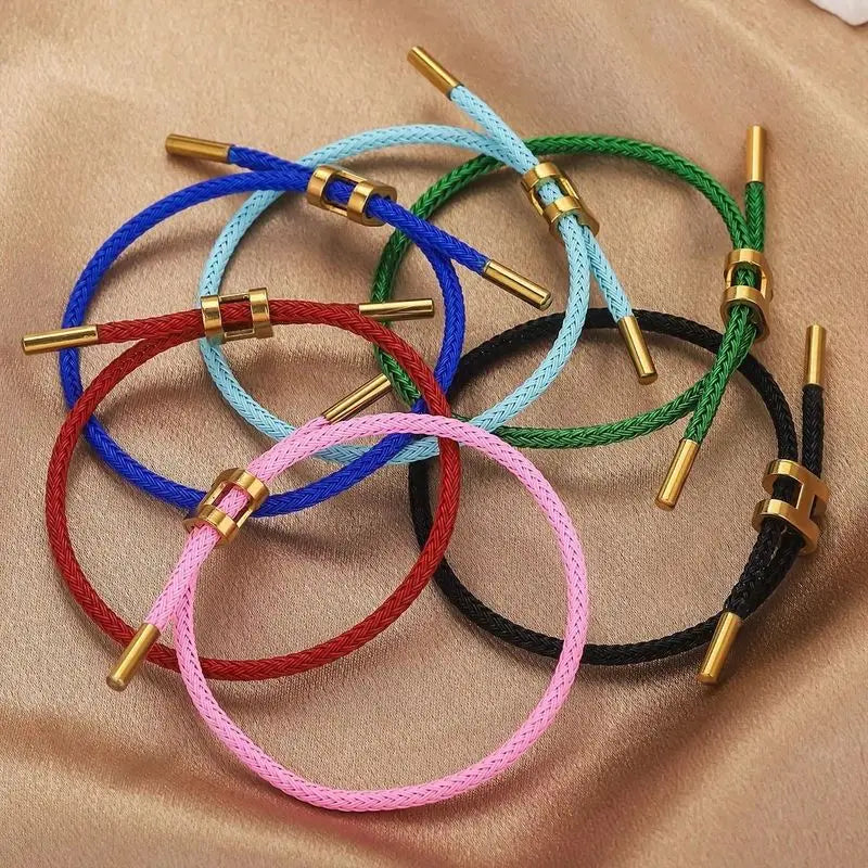 G&D Edelstahl vergoldetes einfaches H-förmiges verstellbares Hartseil-Armband, geeignet als Geschenk für den täglichen Gebrauch von Damen und Herren