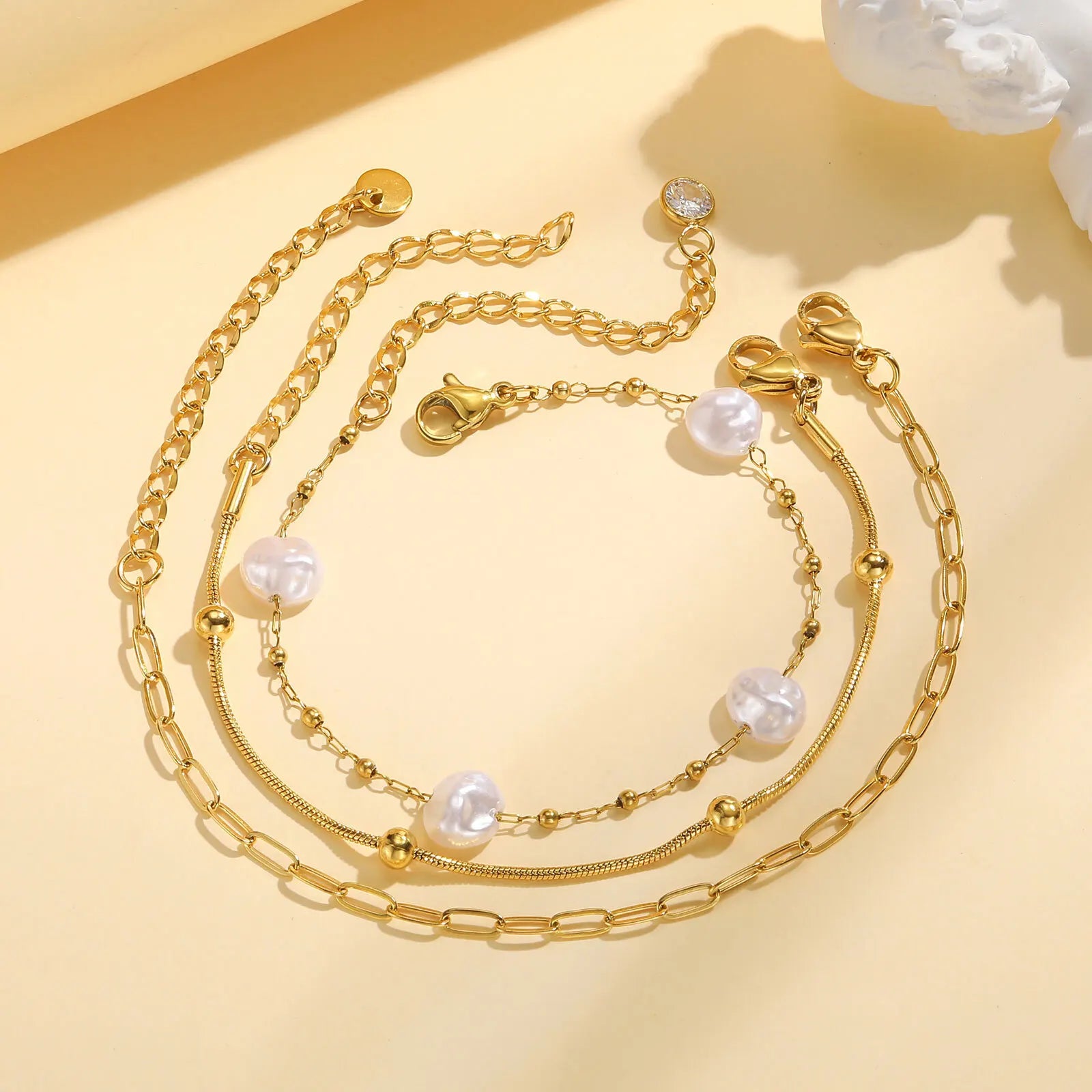 10 mm Stretch-Perlen-Armband für Damen, einfacher stapelbarer Schmuck