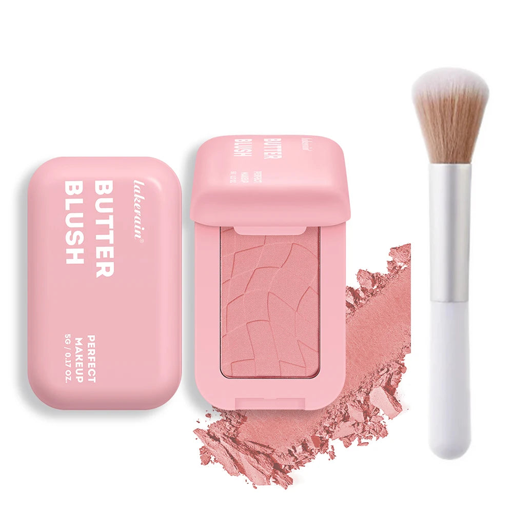 Professionelles Puder-Rouge – 12 Stunden Halt, Vegane Formel, Rosa & Creme