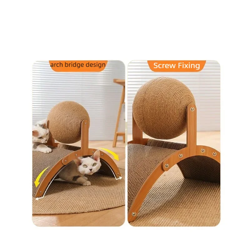 2-in-1 Katzenkratzbrett mit Ball