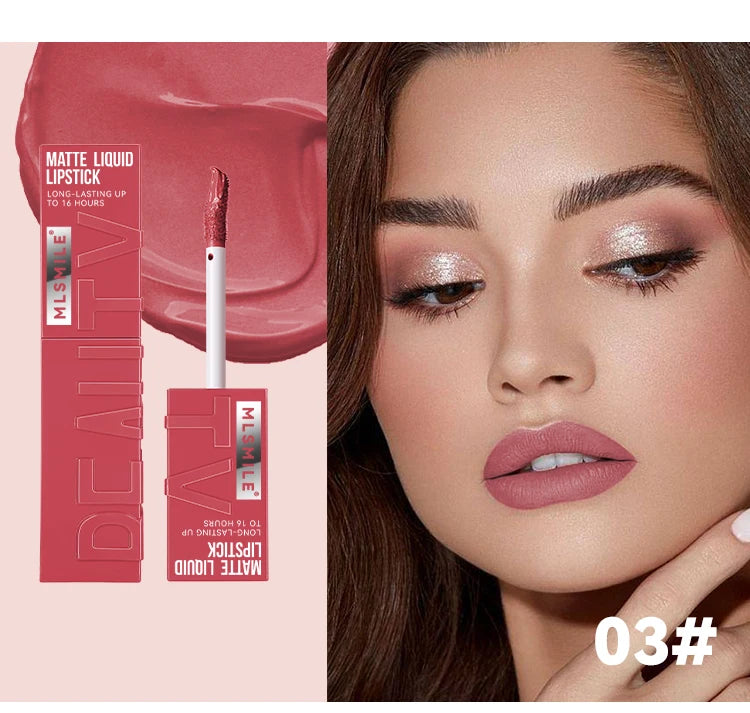 Matte Flüssig-Lippenstift 6 Farben – Langanhaltend, Wasserdicht, Sexy Nude/Rosa/Rot