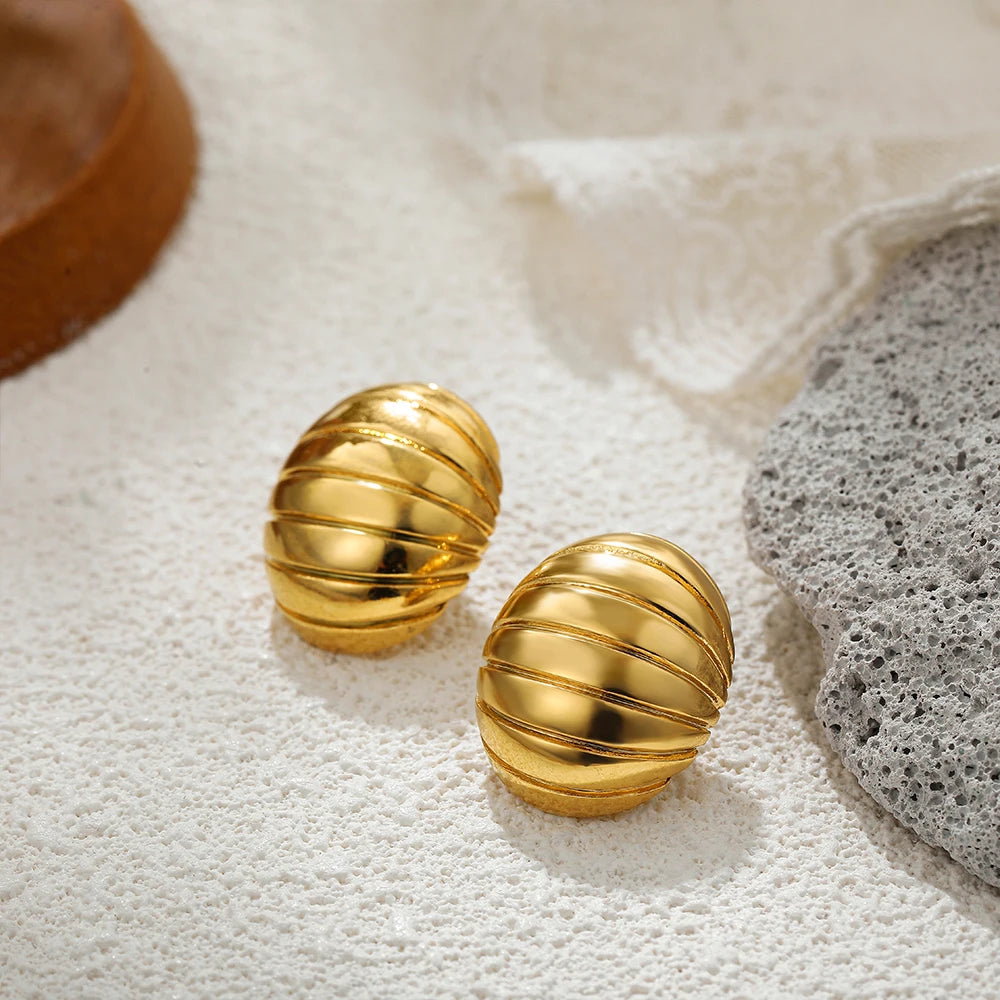 Mode Glänzende Drei-Schicht Strukturierte Kreuzung Knoten Ohrringe für Frauen Gold Farbe Edelstahl Ohrring Vintage-Schmuck Geschenk