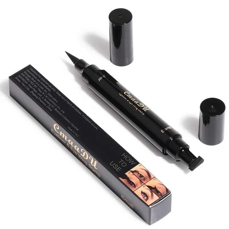 1 Stück schwarzer Flügel-Stempel, flüssiger Eyeliner, einfache Katzenaugen-Schablone, Make-up-Werkzeug, wischfest, Vamp-Flügel, langlebig, wasserdicht, schweißhemmend
