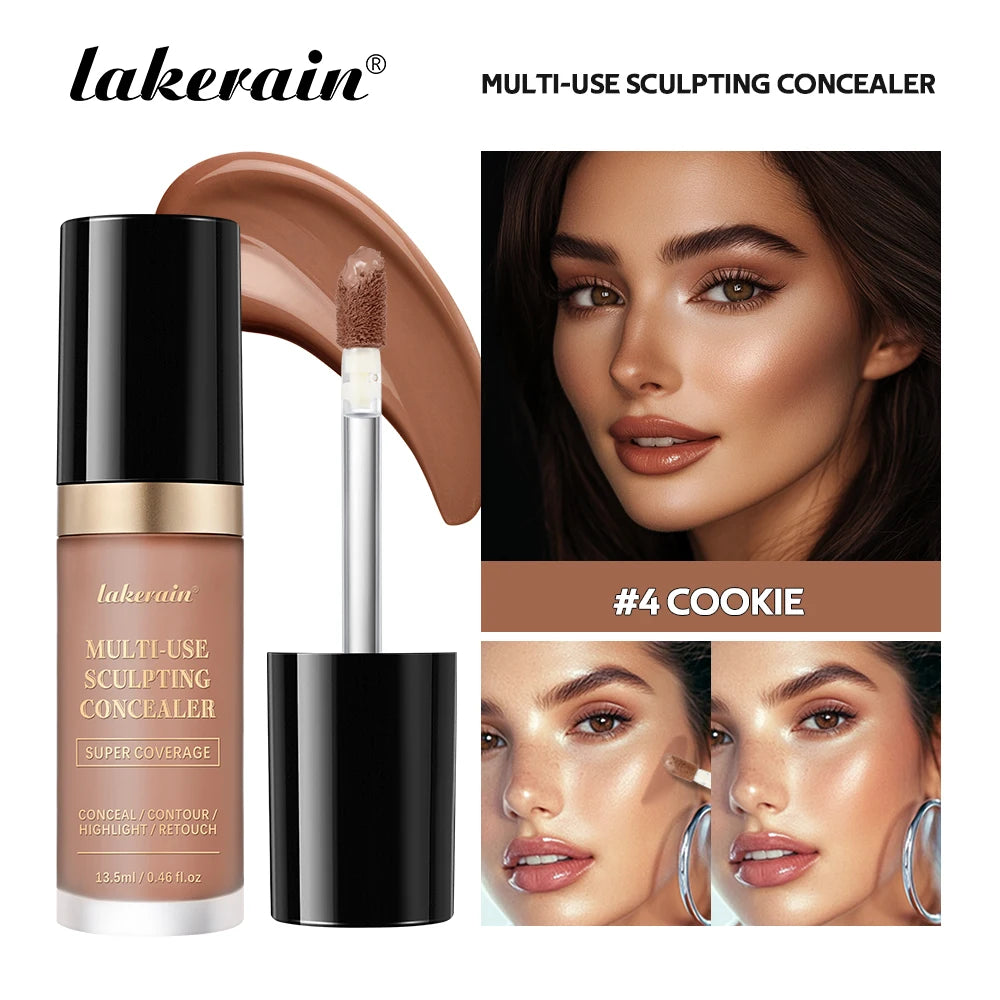 Lakerain 5-Farben-wasserfester Concealer, matt, hohe Deckkraft, ölkontrollierende Grundierung für Aknenarben und Augenringe, Kosmetika