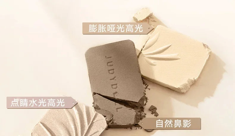 Judydoll Highlight Facial Contouring Palette Matte Brighten Dreidimensionaler Schatten Lasting Glow Shimmer Powder Cosmetics