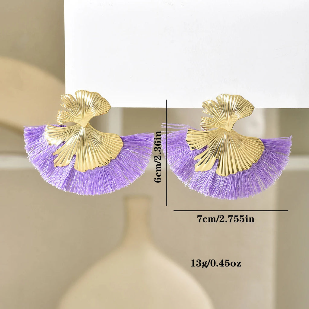 Mode Böhmen Lange Blätter Quaste Ohrringe für Frauen Ethnische Große Tropfen Ohrringe Aussage Ohrring Modeschmuck pendientes