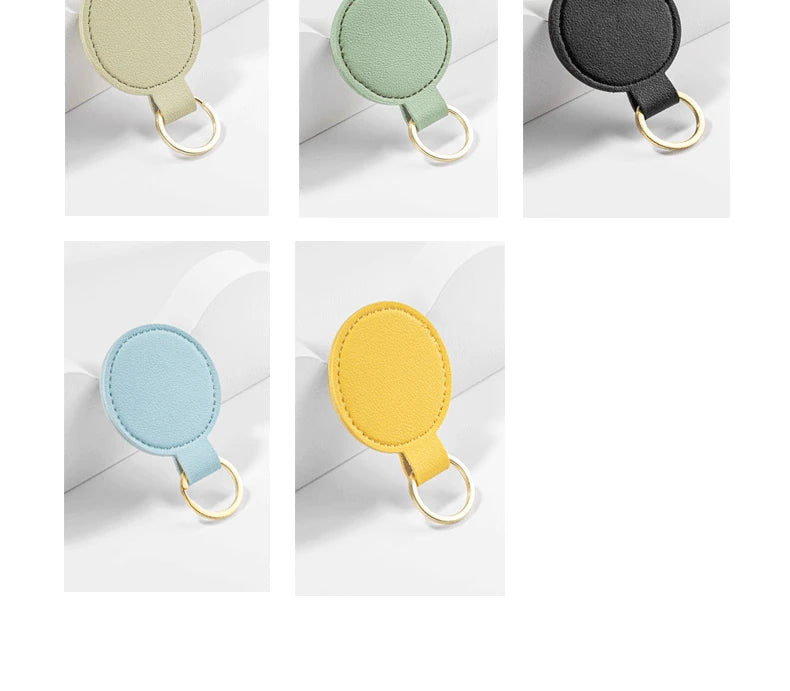 Personalisierter runder Schlüsselanhänger aus PU-Leder