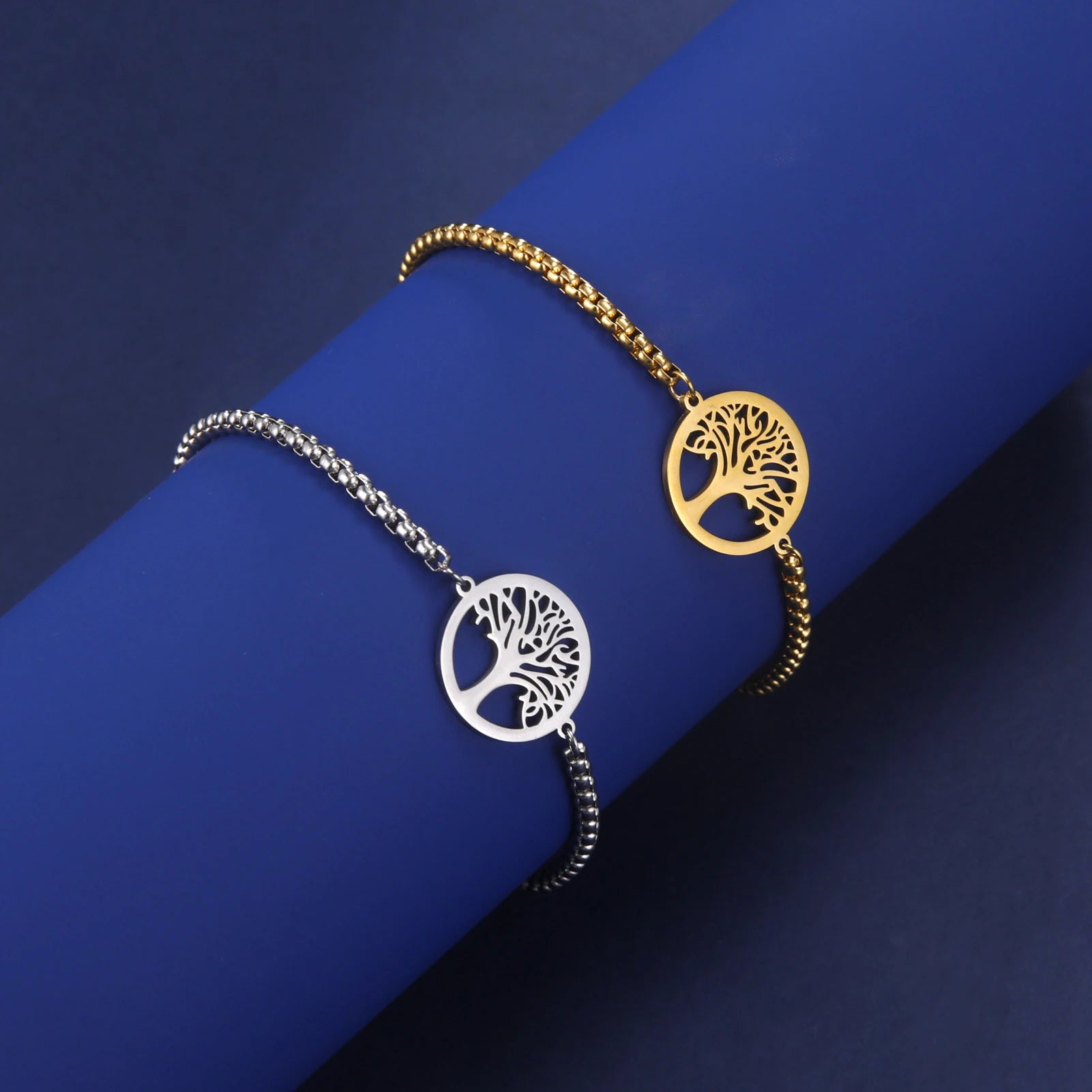 Edelstahl-Armband mit Lebensbaum-Anhänger – Klassischer Schmuck für Damen und Herren