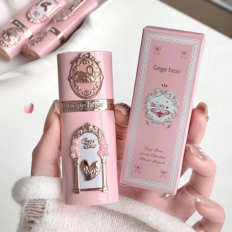Gege Bear Strawberry Cupid Pink Pop Set – Samt-Matte Lippencreme, Puder & Flüssiges Rouge