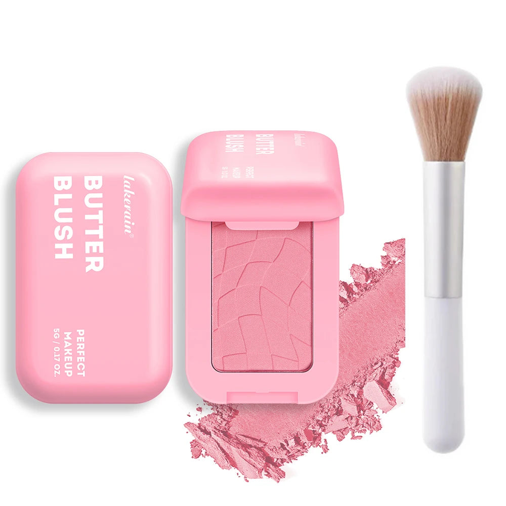 Professionelles Puder-Rouge – 12 Stunden Halt, Vegane Formel, Rosa & Creme
