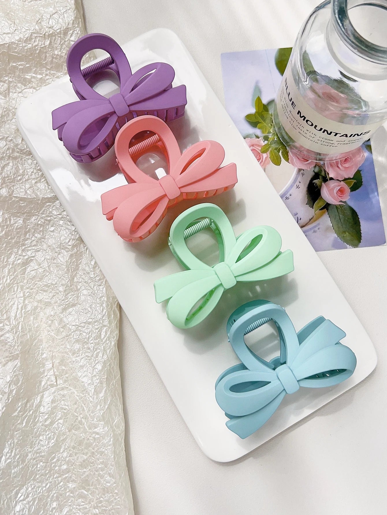 Hawaiianische Blumenkrallenklammern für Frauen, Blumen-Haarklammern mit Marmorader für dünnes Haar, süßer Strand-Haarschmuck