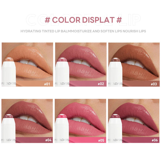 2-in-1 Nude Lippenstift Mattroter Lippenbalsam Feuchtigkeitsspendender 6 Farben Sandwich-Lippenstift Wasserdichter, langlebiger Antihaft-Cup-Lippenstift