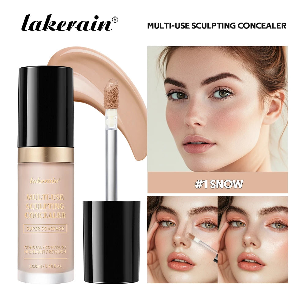 Lakerain 5-Farben-wasserfester Concealer, matt, hohe Deckkraft, ölkontrollierende Grundierung für Aknenarben und Augenringe, Kosmetika