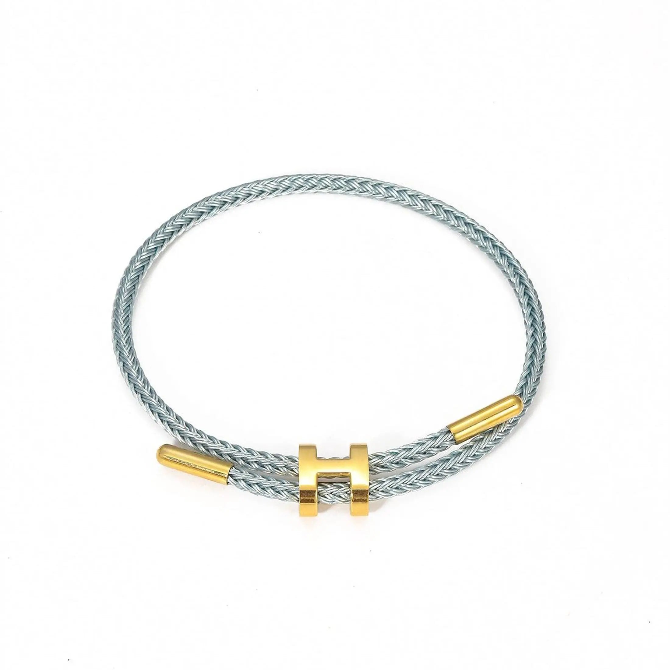 G&D Edelstahl vergoldetes einfaches H-förmiges verstellbares Hartseil-Armband, geeignet als Geschenk für den täglichen Gebrauch von Damen und Herren