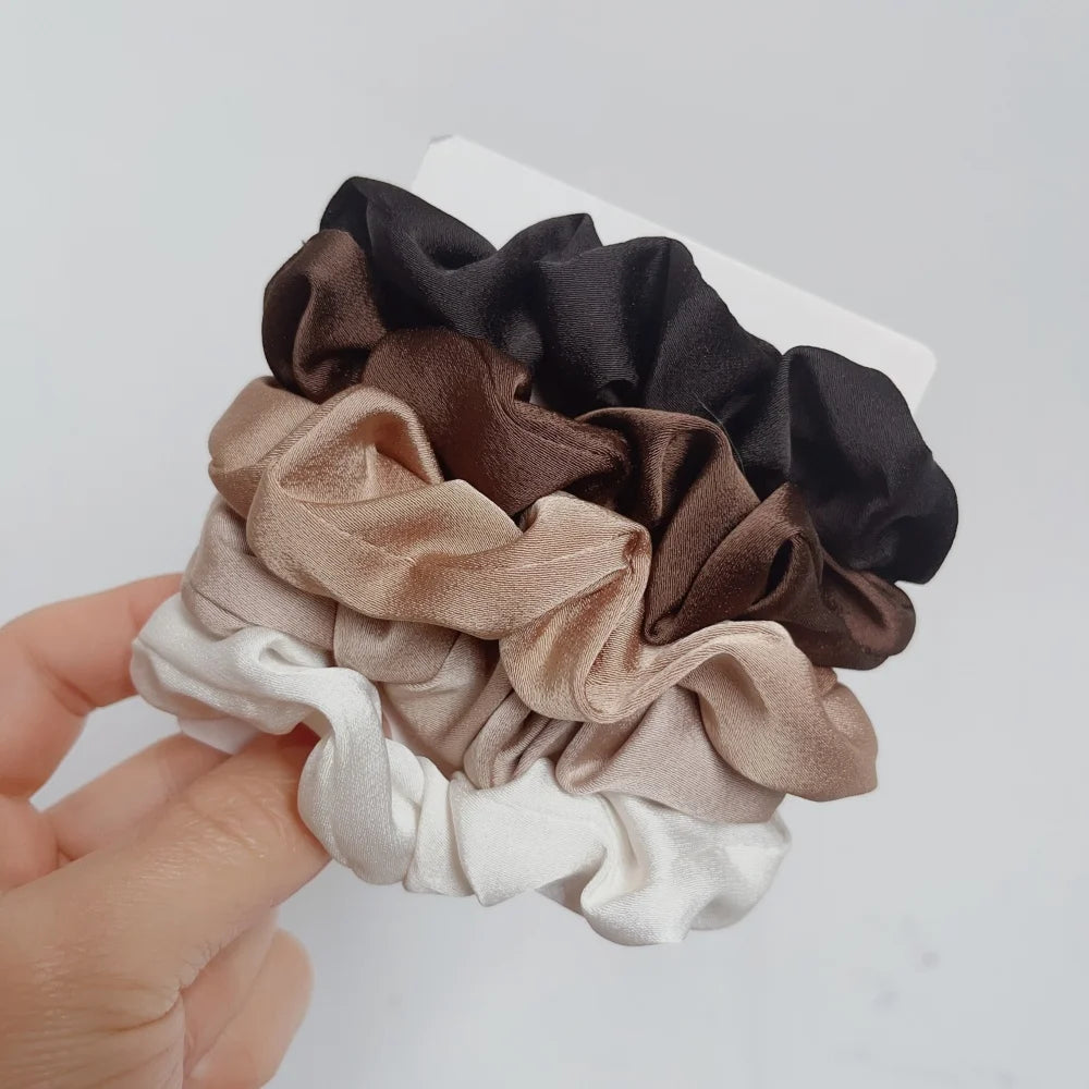 Satin Scrunchies für Frauen | Set Elastische Haarbänder