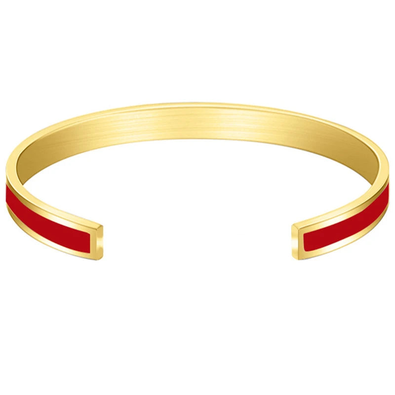 CARLIDANA Trendy Edelstahl Bunte Tropfen Öl Gold Farbe Überzogene Manschette Armreif für Frauen Schmuck Party Geschenk Drop Shipping