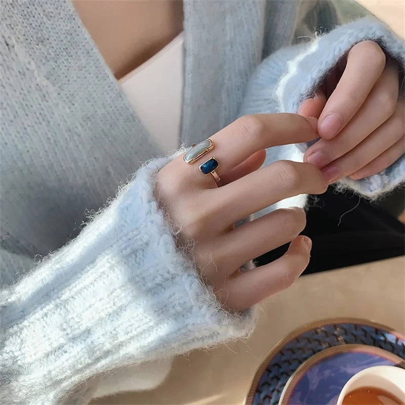 Neue Einstellbare Bunte Tropf Glasur Ring Frauen Mode Retro Geometrische Gold Farbe Metall Ringe Hochzeit Schmuck Geburtstag Geschenk