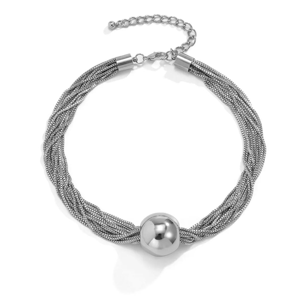 Übertriebene gedrehte klobige Kette Halskette für Frauen Punk Big Ball Anhänger Halsband Schlüsselbein Link Grunge Schmuck Steampunk Männer Neu