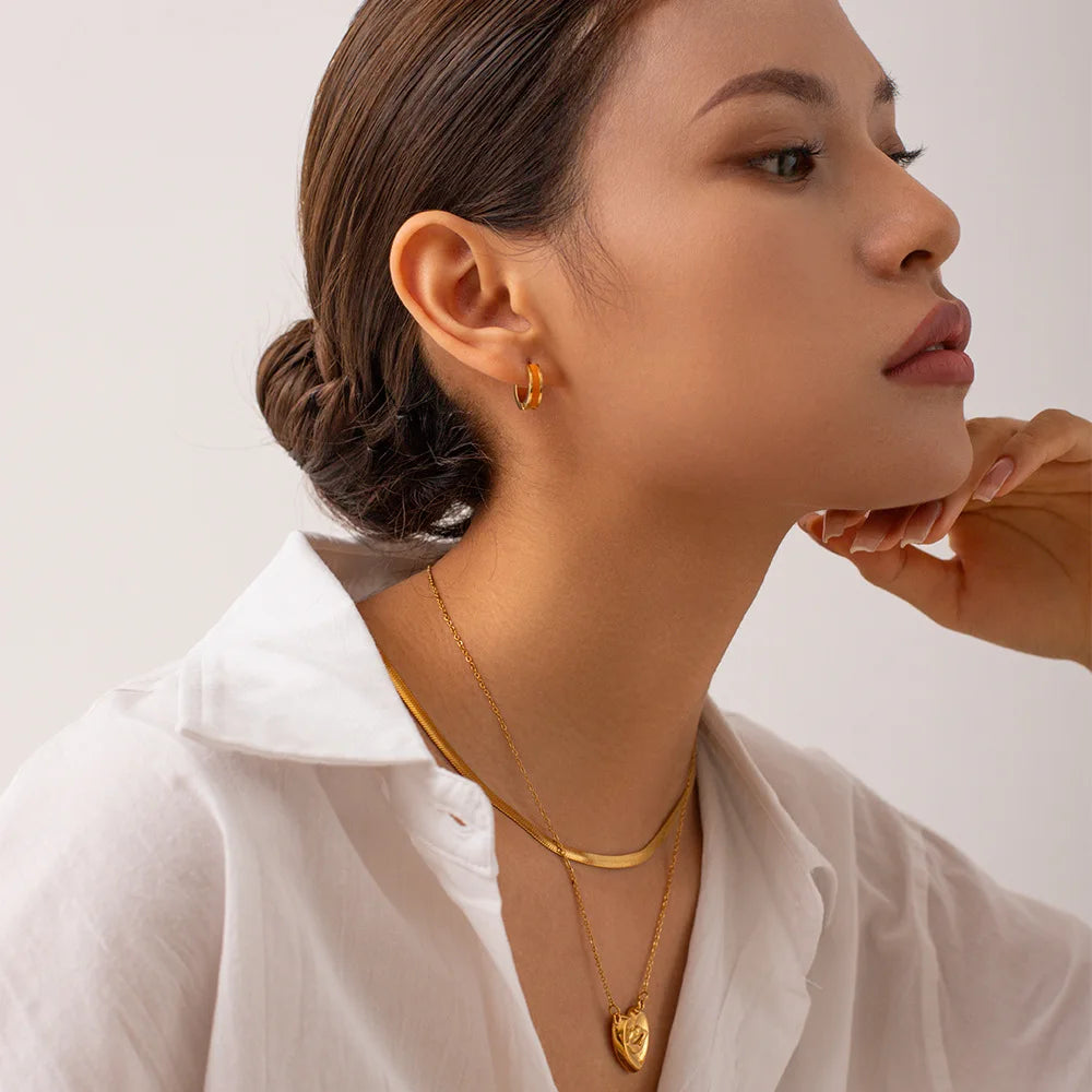 Glamour Jewelry Edelstahl tropfendes Öl schwarz weiß bunte Emaille-Creolen geometrische Emaille-Ohrstecker für Frauen