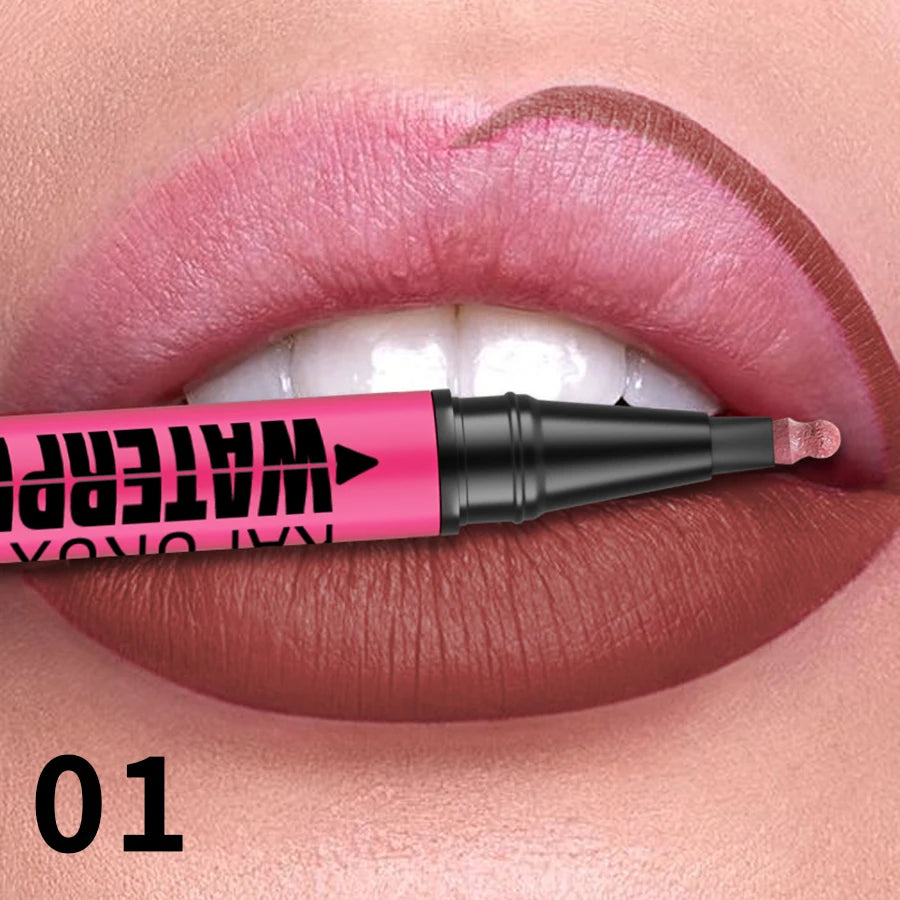 1PC Flüssigkeit Matte12-Farbe Lipliner Bleistift Wasserdicht Plumping Fleck Lippenstift Natürliche Lip Liner Umriss Lippen Kontur Make-Up
