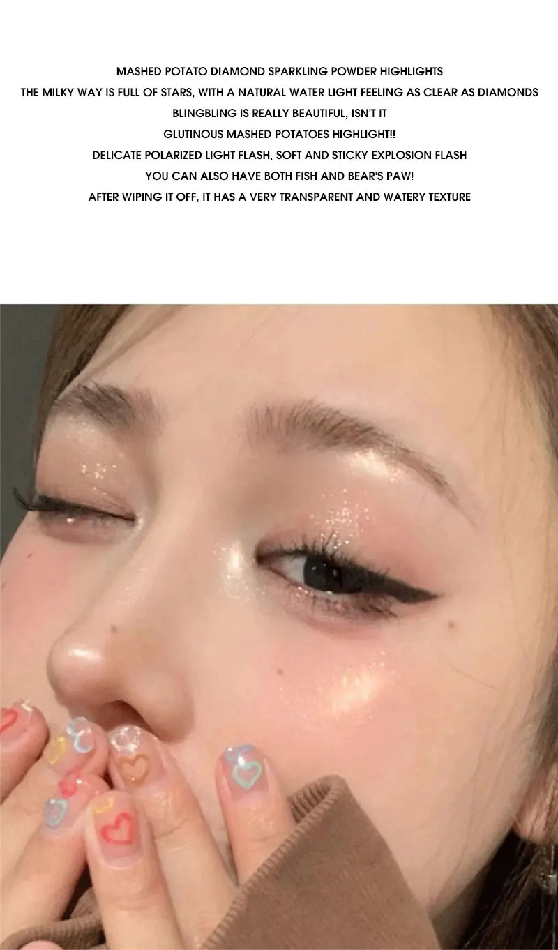 Hochglanz Puder glanz Glitter Highlight Kontur Palette natürlicher Glanz Kontur Concealer dauerhaftes Licht