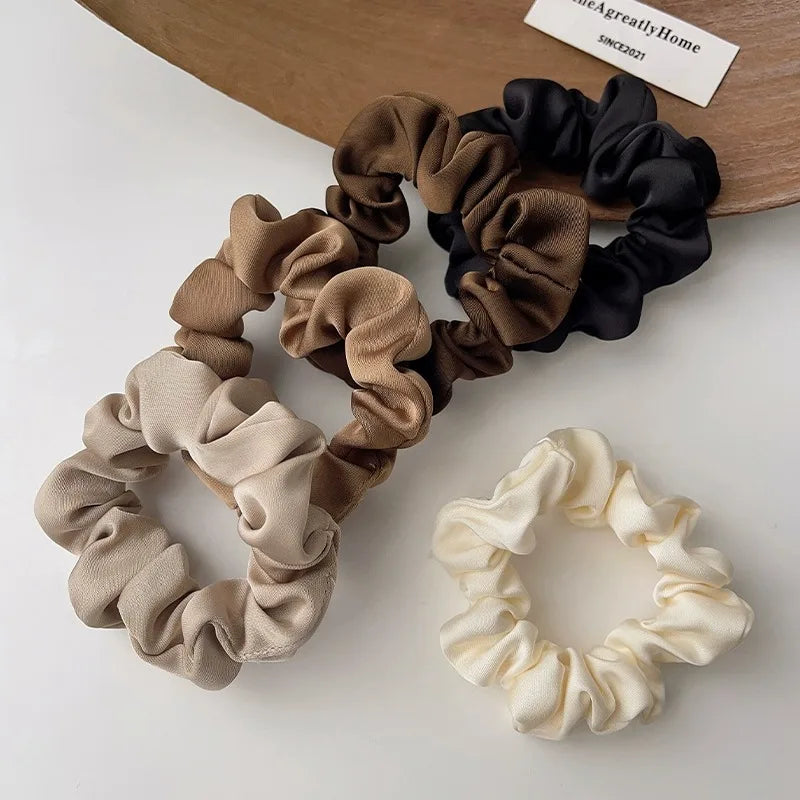 Satin Scrunchies für Frauen | Set Elastische Haarbänder