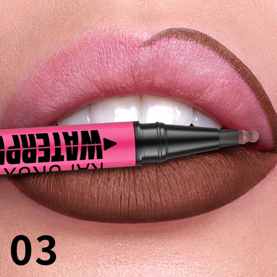 1PC Flüssigkeit Matte12-Farbe Lipliner Bleistift Wasserdicht Plumping Fleck Lippenstift Natürliche Lip Liner Umriss Lippen Kontur Make-Up