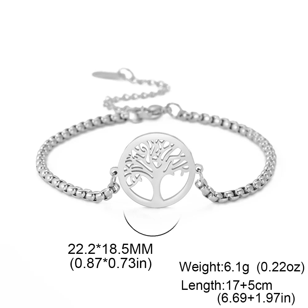 Edelstahl-Armband mit Lebensbaum-Anhänger – Klassischer Schmuck für Damen und Herren