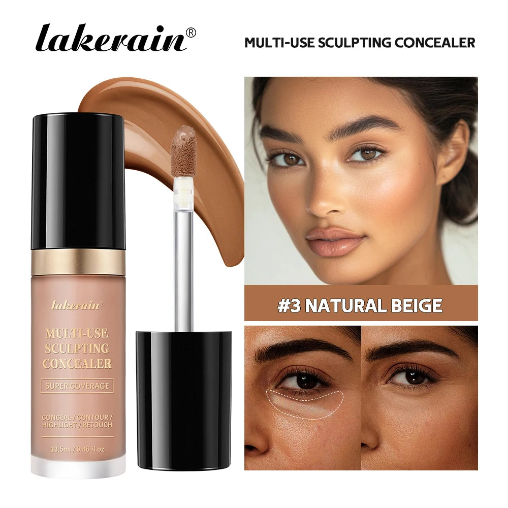 Lakerain 5-Farben-wasserfester Concealer, matt, hohe Deckkraft, ölkontrollierende Grundierung für Aknenarben und Augenringe, Kosmetika