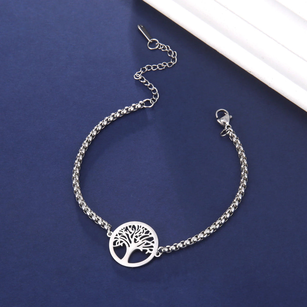 Edelstahl-Armband mit Lebensbaum-Anhänger – Klassischer Schmuck für Damen und Herren