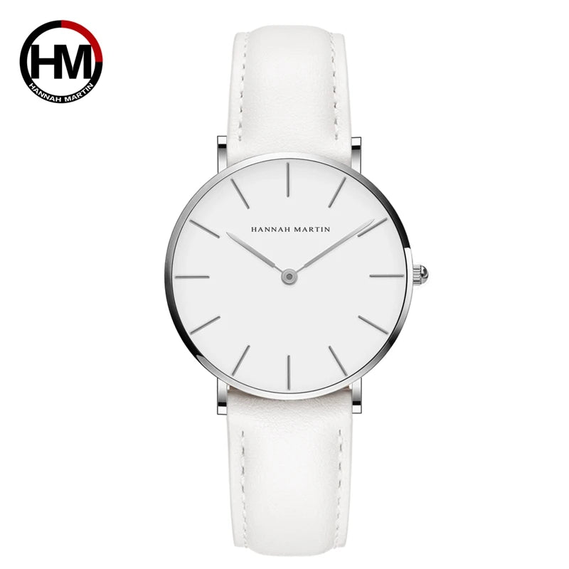 Hannah Martin Top Marke Luxus Uhren Frauen Edelstahl Mesh Gürtel Uhr Japan Quarzwerk Uhr Damen Armbanduhr