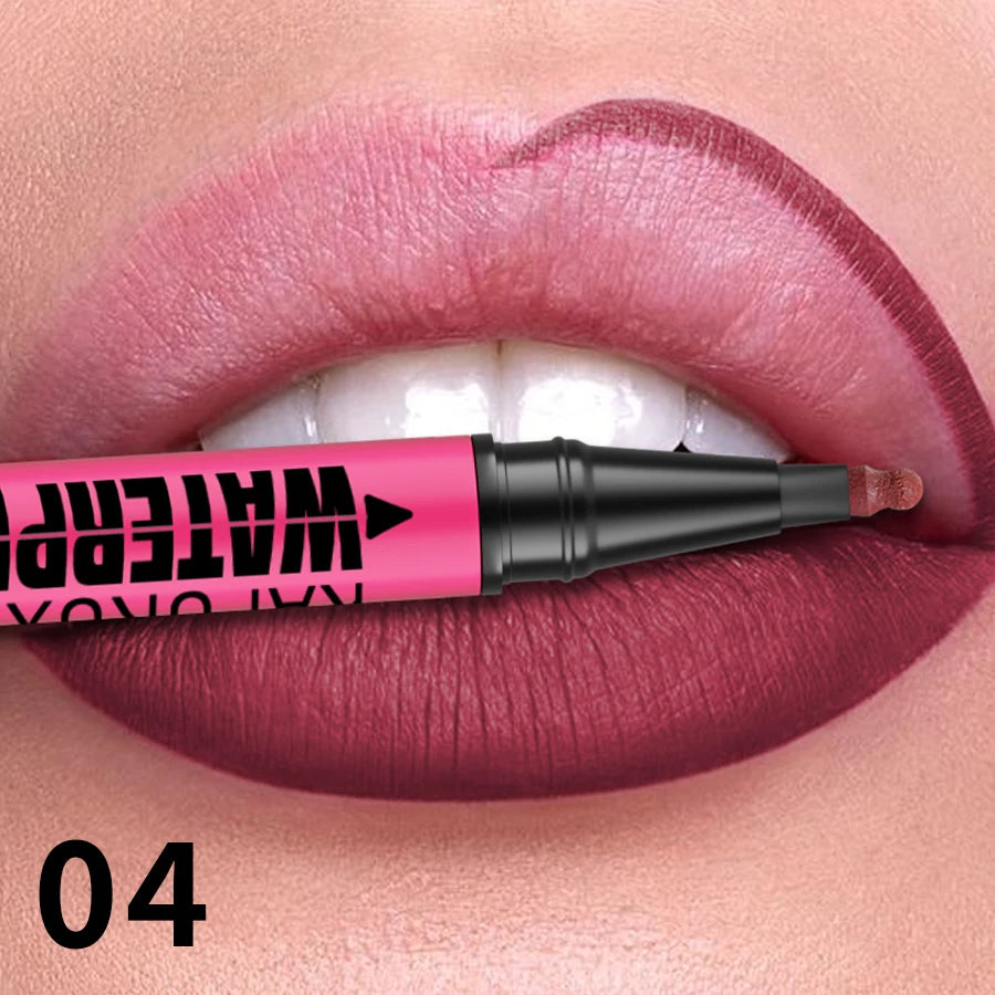1PC Flüssigkeit Matte12-Farbe Lipliner Bleistift Wasserdicht Plumping Fleck Lippenstift Natürliche Lip Liner Umriss Lippen Kontur Make-Up