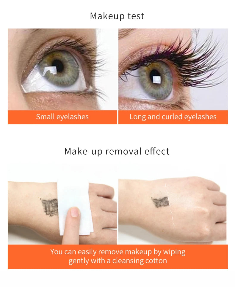 Mascara wasserdicht wisch fest längliche Wimpern Make-up-Tool, natürliche dicke Locken, Strass dekorative Schale