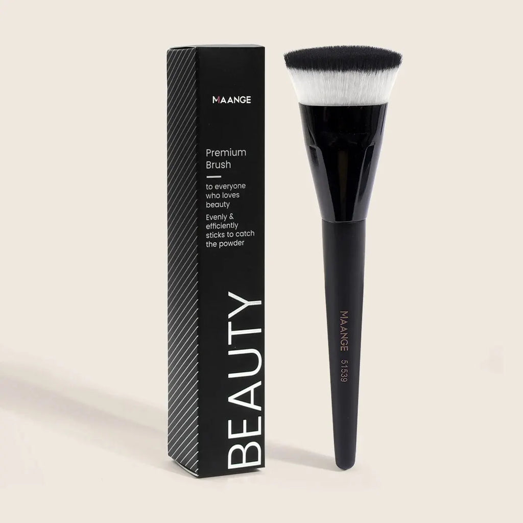 MAANGE Flachkopf-Grundierungspinsel mit Box – Für Puder, Rouge & Concealer