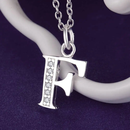 26 Buchstaben 925 Sterling Silber Halskette Anhänger Zirkon für Frauen exquisite Student Freundin Schmuck Zubehör Hochzeitsgeschenk