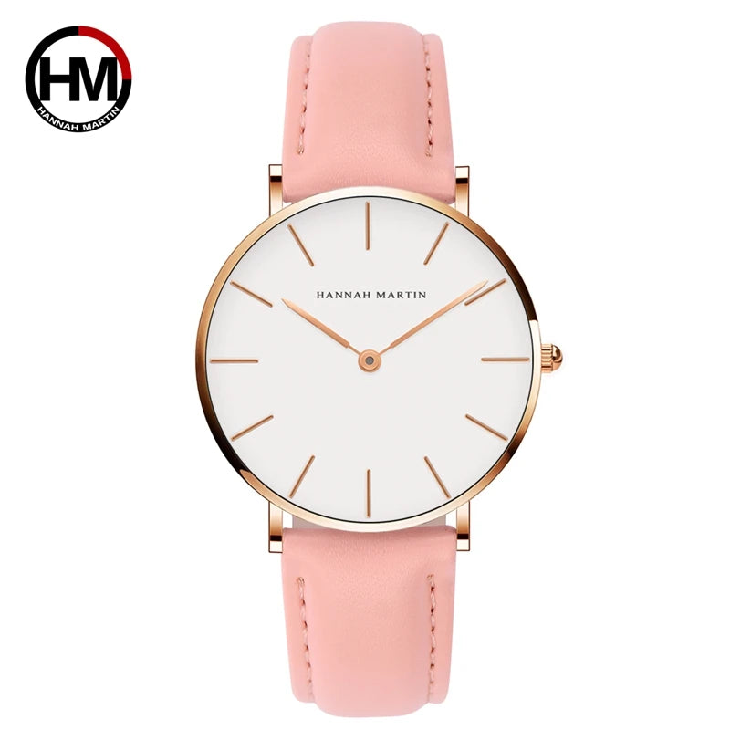 Hannah Martin Top Marke Luxus Uhren Frauen Edelstahl Mesh Gürtel Uhr Japan Quarzwerk Uhr Damen Armbanduhr