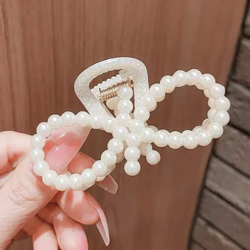 Koreanische Imitation Perle Haarnadeln Geometrische Haar Krallen Bad Große Fang Clip Shark Clip Zurück Kopf Haar Clip Frauen Haar Zubehör