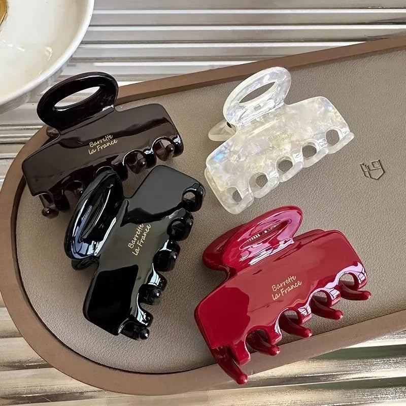 5,5 cm lange Acetat-Haarkrabben, rote Haarspangen für Mädchen und Frauen, zum Binden von Haarschmuck, neue koreanische Mode