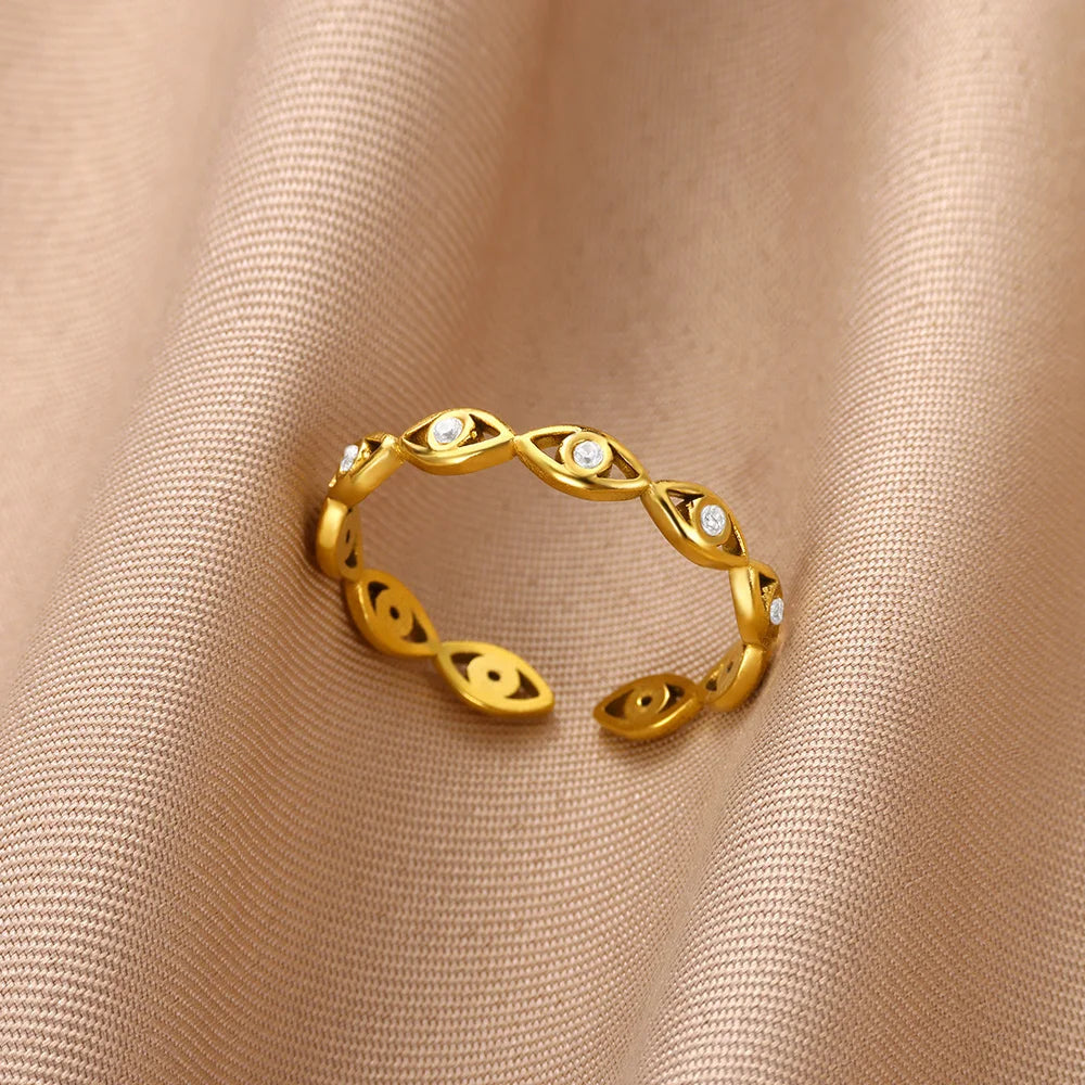 Bunte Zirkon Ringe Für Frauen Gold Farbe Edelstahl Farbige Zirkonia Ring Luxus Mode Hochzeit Schmuck Geschenk
