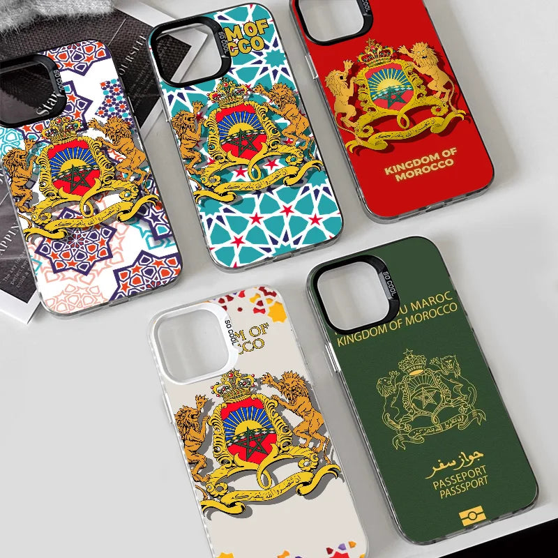 iPhone Hülle „Königreich Marokko“ – Silbernes Design, Stoßfest & Elegant