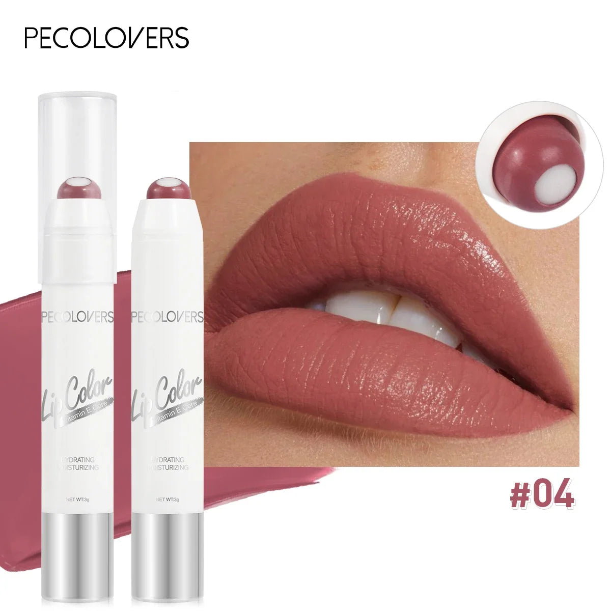 2-in-1 Nude Lippenstift Mattroter Lippenbalsam Feuchtigkeitsspendender 6 Farben Sandwich-Lippenstift Wasserdichter, langlebiger Antihaft-Cup-Lippenstift