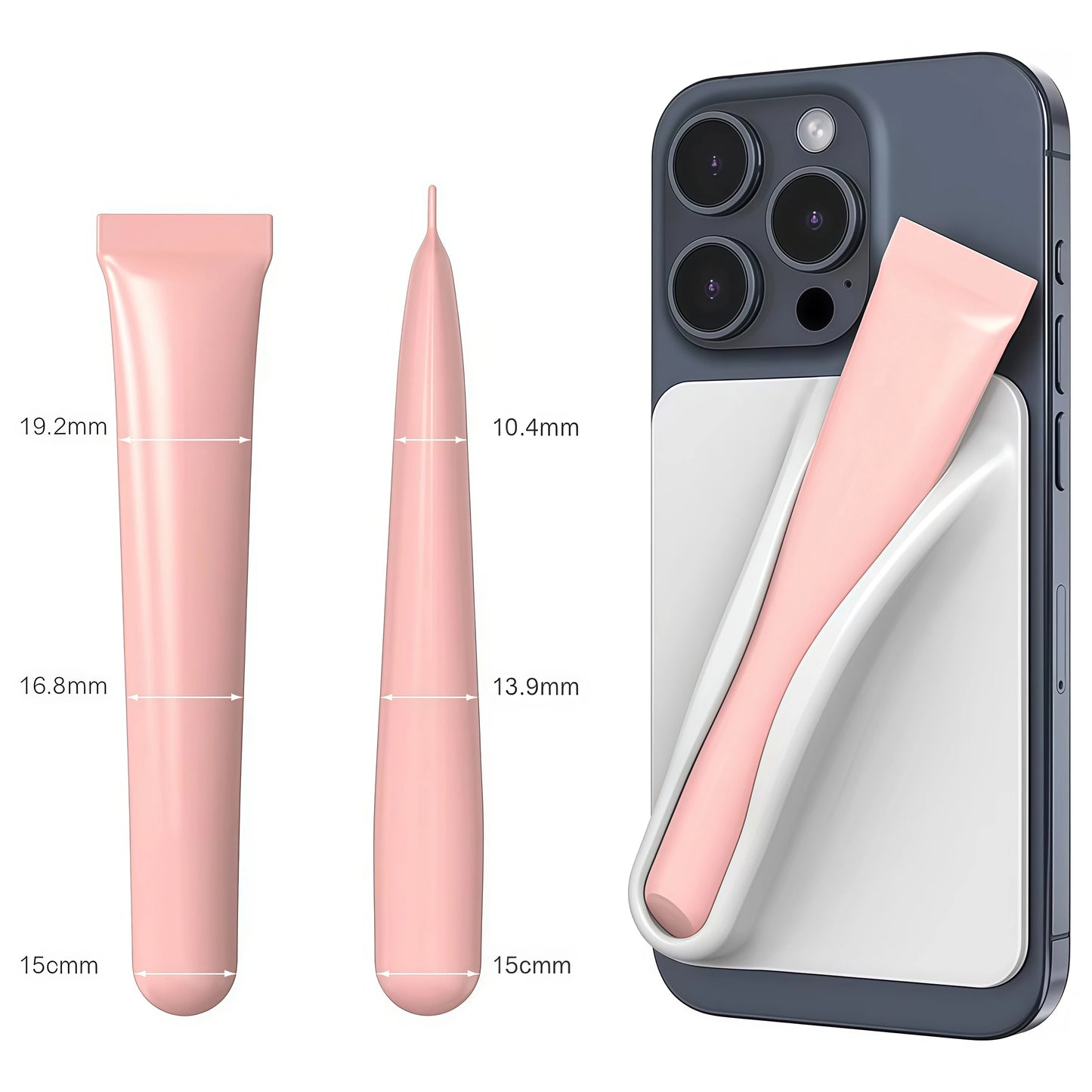 Lipgloss & Lippenstift Handyhalter – Weiche Silikon Universalhalterung für iPhone 15/14/16 Pro Max & Samsung S24/S25 – Starker Klebe-Standfuß für den Schreibtisch