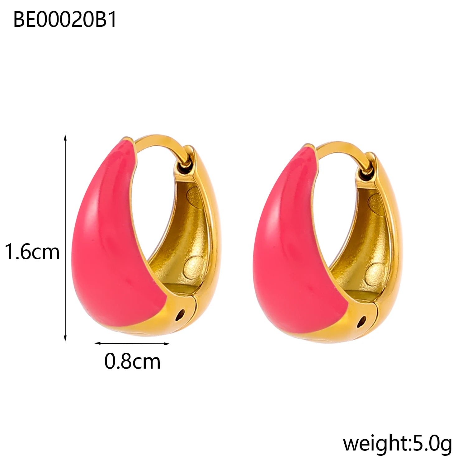 Glamour Jewelry Edelstahl tropfendes Öl schwarz weiß bunte Emaille-Creolen geometrische Emaille-Ohrstecker für Frauen