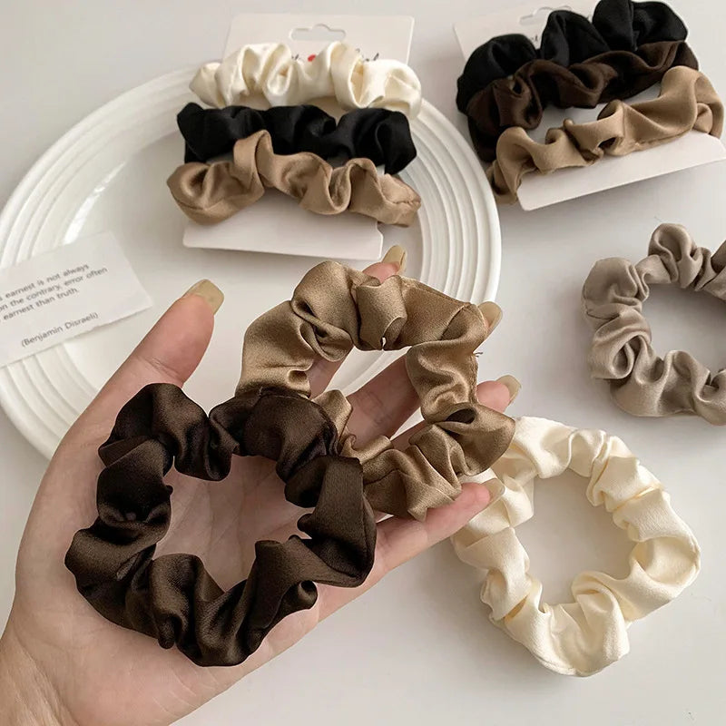Satin Scrunchies für Frauen | Set Elastische Haarbänder