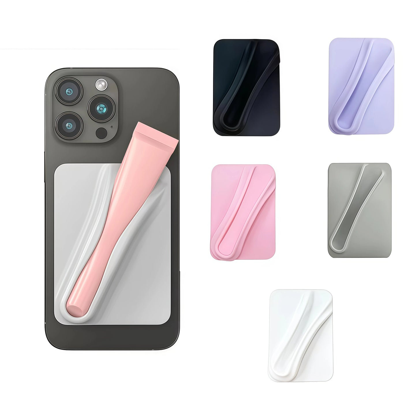 Lipgloss & Lippenstift Handyhalter – Weiche Silikon Universalhalterung für iPhone 15/14/16 Pro Max & Samsung S24/S25 – Starker Klebe-Standfuß für den Schreibtisch