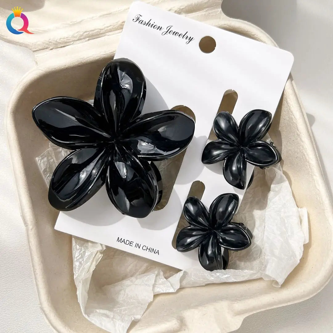 Hawaiianische Blumenkrallenklammern für Frauen, Blumen-Haarklammern mit Marmorader für dünnes Haar, süßer Strand-Haarschmuck