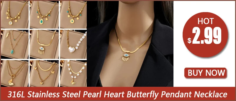 DIEYURO 316L Edelstahl Multilayer 2in1 Auge Anhänger Halskette Für Frauen Neue Mädchen Schlüsselbein Ketten Schmuck Geburtstag Geschenke